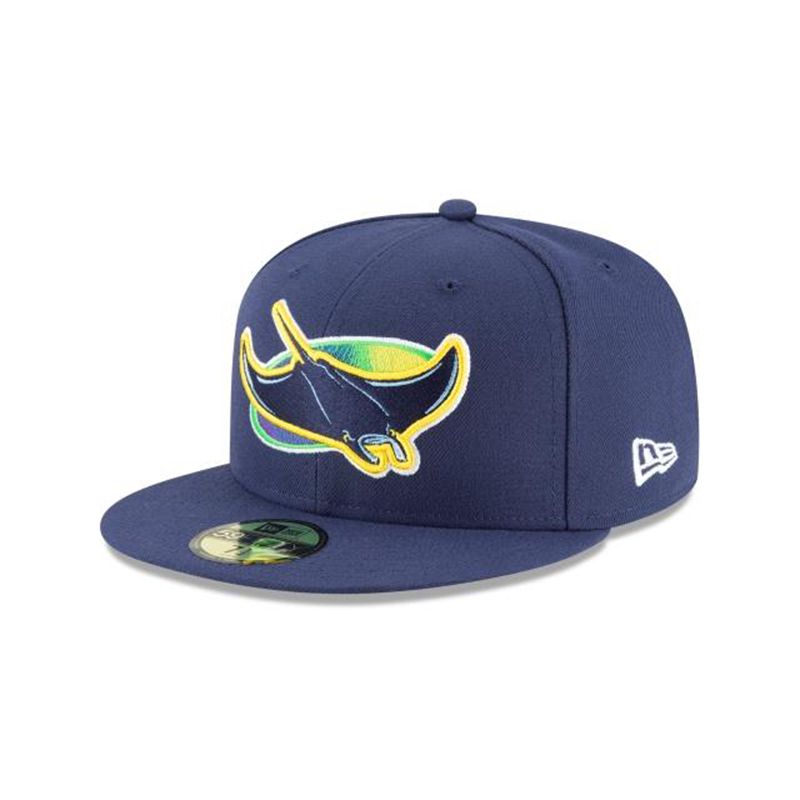 MLB Tampa Bay Rays Authentic Collection 59Fifty Fitted (EFL0987) - Blue New Era Caps